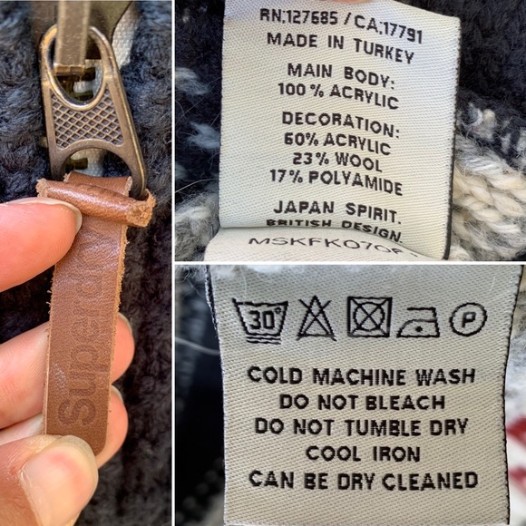 Vintage Superdry thick knit heavy sweater jacket - Picture 15 of 15